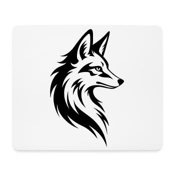 Style de tatouage minimaliste Fox Head - Tapis de souris (format paysage) - blanc - Devant