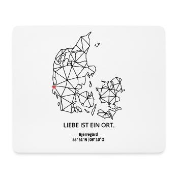 Dänemark Umriss - Bjerregard Liebe - Koordinaten - Mousepad (Querformat) - Weiß - Vorne