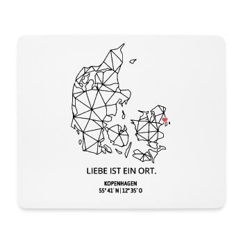 Dänemark Umriss - Kopenhagen Liebe - Koordinaten - Mousepad (Querformat) - Weiß - Vorne