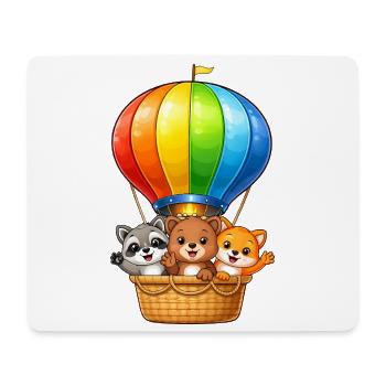 Hot Air Balloon Animals Motif Cartoon Kids - Mouse Pad (horizontal) - white - Front