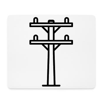 poteau électrique - Tapis de souris (format paysage) - blanc - Devant