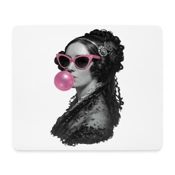 Ada Lovelace with pink sunglasses and bubblegum - Mouse Pad (horizontal) - white - Front