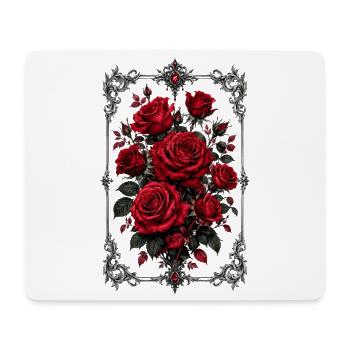 Rosen, Rote Rosen, Rose & Blumen - Mousepad (Querformat) - Weiß - Vorne