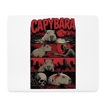 Zombie Capybara Horror Art - Mousepad (Querformat) - Weiß - Vorne