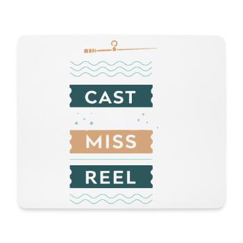 Pêche rétro Cast Miss Reel - Tapis de souris (format paysage) - blanc - Devant