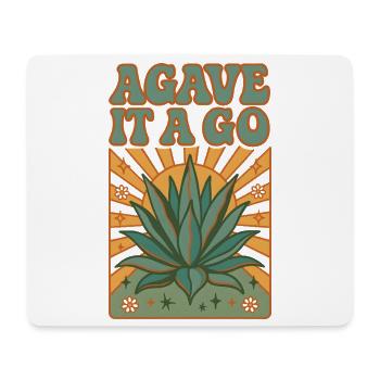 Agave, allons-y ! | Plantes succulentes - Tapis de souris (format paysage) - blanc - Devant