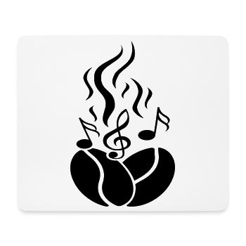Kaffeebohnen mit Noten - Mousepad (Querformat) - Weiß - Vorne