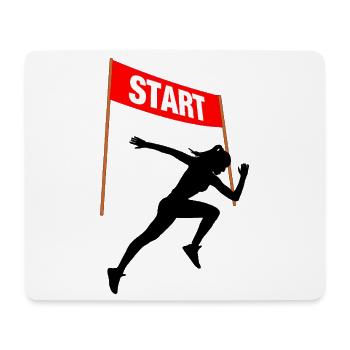 Départ des coureuses – Esprit de course - Tapis de souris (format paysage) - blanc - Devant