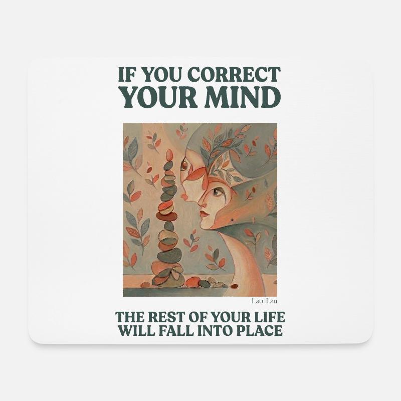 Geistesgleichgewicht und Seelenfrieden - Mousepad (Querformat) - Weiß