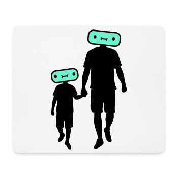 Family Silhouette Dear Children Parents Mom Dad - Mouse Pad (horizontal) - white - Front