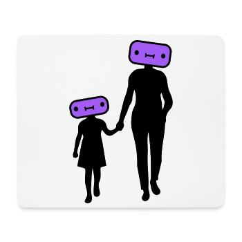 Family Silhouette Dear Children Parents Mom Dad - Mouse Pad (horizontal) - white - Front