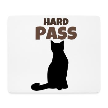 Hard Pass Funny Introvert Funny Black Cat Retro  - Mouse Pad (horizontal) - white - Front