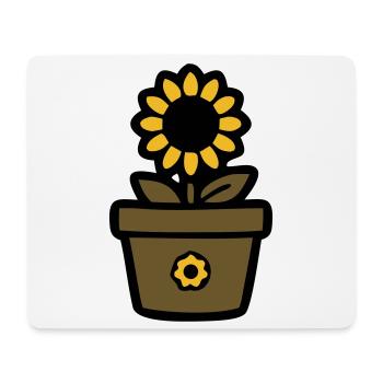 Plante en pot de tournesol Maman Jardin Fleuriste - Tapis de souris (format paysage) - blanc - Devant