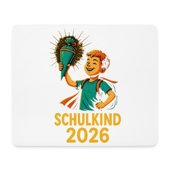 Schulkind 2026 Cartoon-Design - Mousepad (Querformat) - Weiß - Vorne