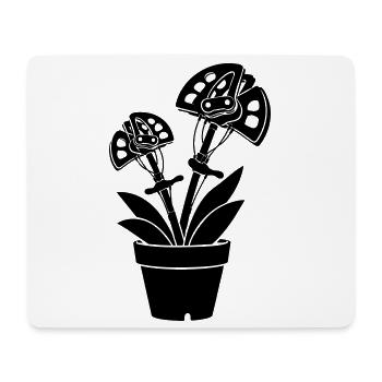 Motif floral en coin grimpant - Tapis de souris (format paysage) - blanc - Devant
