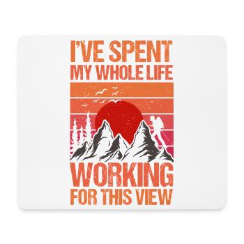 Hiking Mountain Trail Backpacking Outdoors Retired - Mouse Pad (horizontal) - white - Front