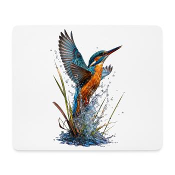 Brilliant Kingfisher on Waterfall - Mouse Pad (horizontal) - white - Front