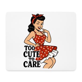 Trop mignonne pour s’en soucier – Pin-up coquine rétro - Tapis de souris (format paysage) - blanc - Devant