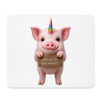 Regenbogen-Einhornschwein - Mousepad (Querformat) - Weiß - Vorne