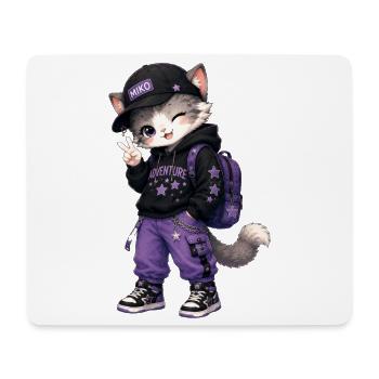 Abenteurer Kitten Purple Stars - Mousepad (Querformat) - Weiß - Vorne