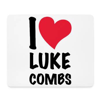 I love Luke Combs - Mouse Pad (horizontal) - white - Front