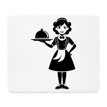 Serveuse - Tapis de souris (format paysage) - blanc - Devant