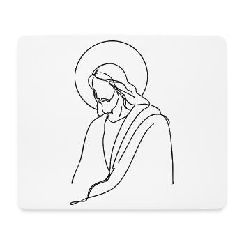 Jesus-Linienkunst - Mousepad (Querformat) - Weiß - Vorne