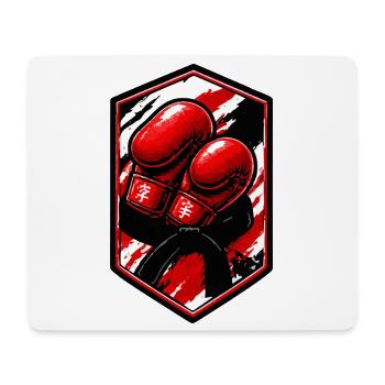 Rote Boxhandschuhe Patch - Mousepad (Querformat) - Weiß - Vorne