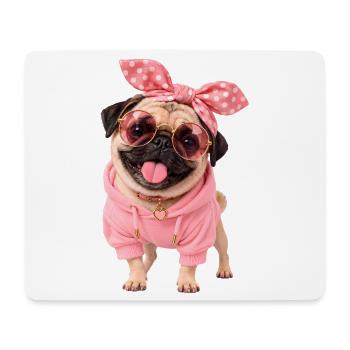Mops Hund süßer Mops niedlicher Mops - Mousepad (Querformat) - Weiß - Vorne
