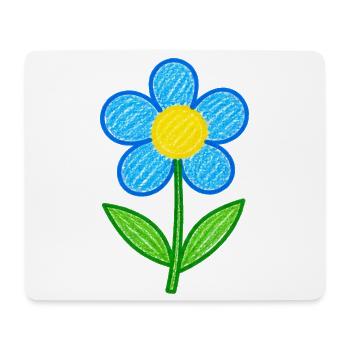 Niedliche Blume – Handgezeichnetes Blumendesign - Mousepad (Querformat) - Weiß - Vorne