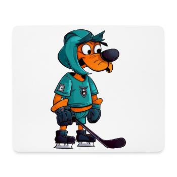Eishockey Hund - Mousepad (Querformat) - Weiß - Vorne