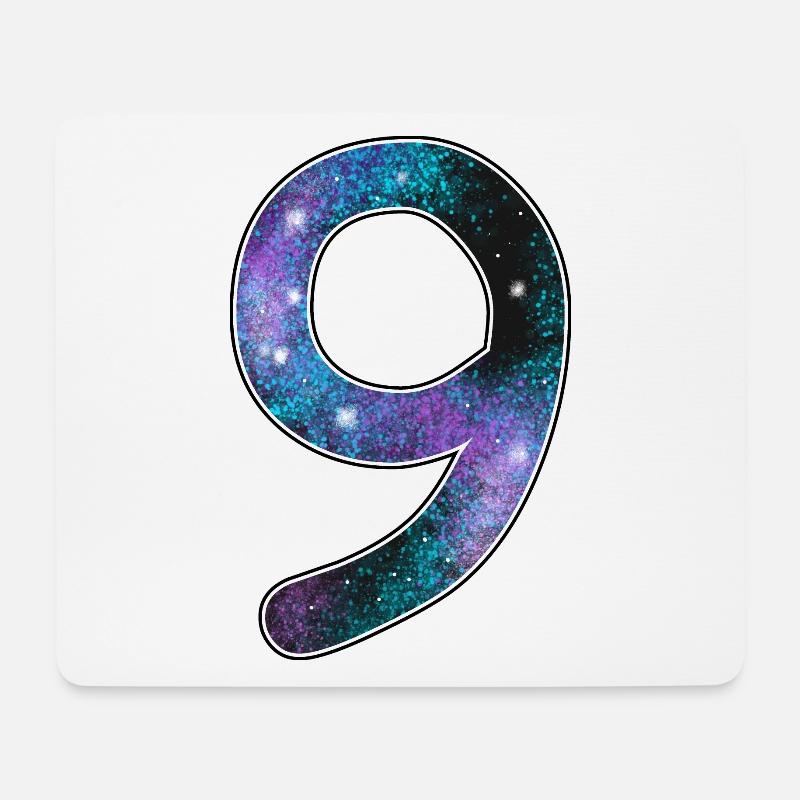 Geburtstag Neun Sterne - Mousepad (Querformat) - Weiß