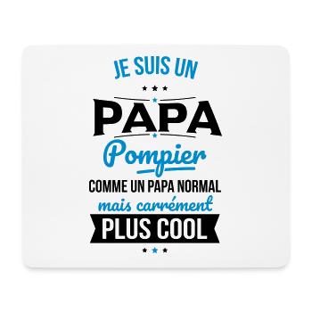 Papa pompier comme papa normal plus cool - Tapis de souris (format paysage) - blanc - Devant