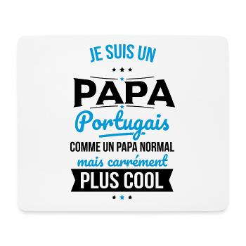 Papa Portugais comme un papa normal plus cool - Tapis de souris (format paysage) - blanc - Devant