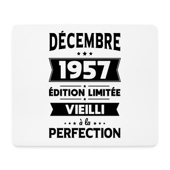 Anniversaire 65 ans - Décembre 1957 Perfection - Tapis de souris (format paysage) - blanc - Devant