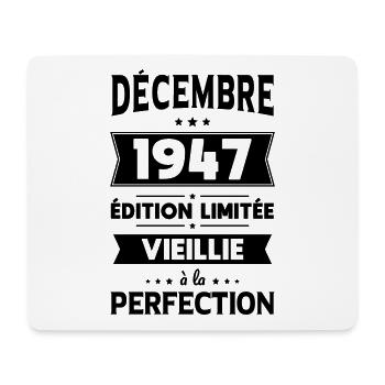 Anniversaire 75 ans - Décembre 1947 Perfection - Tapis de souris (format paysage) - blanc - Devant