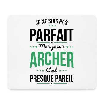 Je ne suis pas parfait mais mais je suis archer - Tapis de souris (format paysage) - blanc - Devant