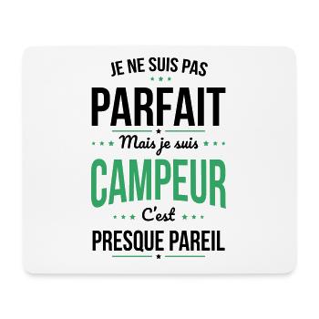 Je ne suis pas parfait mais je suis campeur - Tapis de souris (format paysage) - blanc - Devant