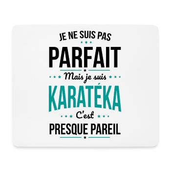 Je ne suis pas parfait mais je suis karatéka - Tapis de souris (format paysage) - blanc - Devant