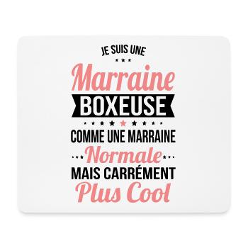 Marraine boxeuse comme marraine normale plus cool - Tapis de souris (format paysage) - blanc - Devant