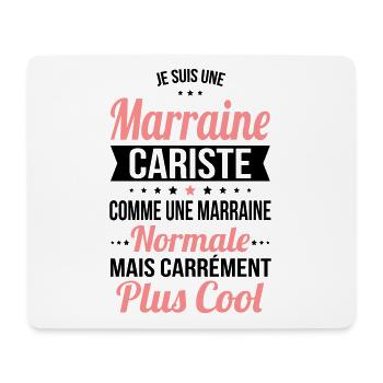 Marraine cariste comme marraine normale plus cool - Tapis de souris (format paysage) - blanc - Devant