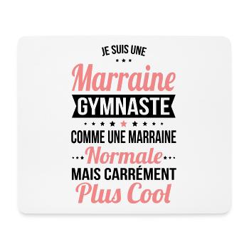 Marraine gymnaste comme marraine normale plus cool - Tapis de souris (format paysage) - blanc - Devant