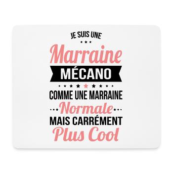 Marraine mécano comme marraine normale plus cool - Tapis de souris (format paysage) - blanc - Devant