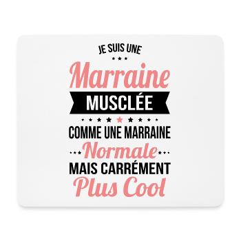 Marraine musclée comme marraine normale plus cool - Tapis de souris (format paysage) - blanc - Devant