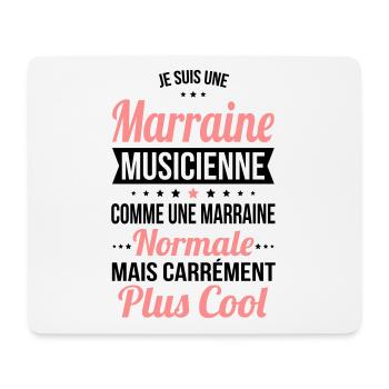 Marraine musicienne plus cool - Tapis de souris (format paysage) - blanc - Devant