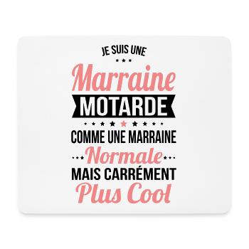 Marraine motarde comme marraine normale plus cool - Tapis de souris (format paysage) - blanc - Devant