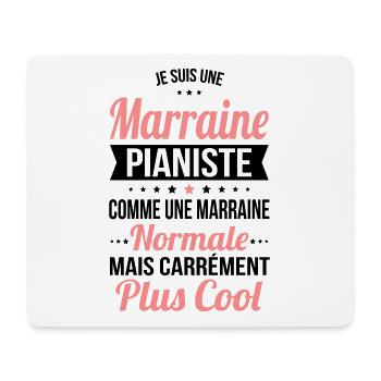 Marraine pianiste comme marraine normale plus cool - Tapis de souris (format paysage) - blanc - Devant