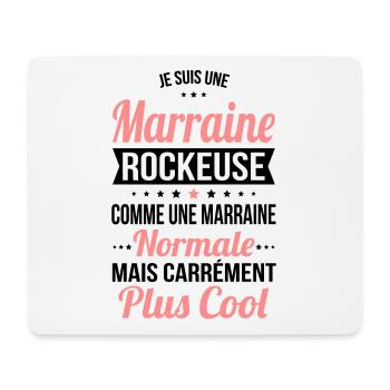 Marraine rockeuse comme marraine normale plus cool - Tapis de souris (format paysage) - blanc - Devant