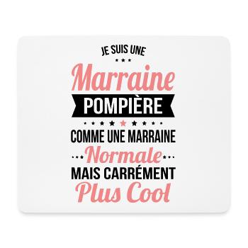 Marraine pompière comme marraine normale plus cool - Tapis de souris (format paysage) - blanc - Devant