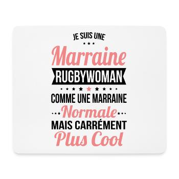 Marraine rugbywoman plus cool - Tapis de souris (format paysage) - blanc - Devant